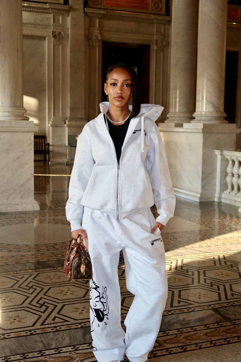 Grey “YNS” Hoodie Boxy