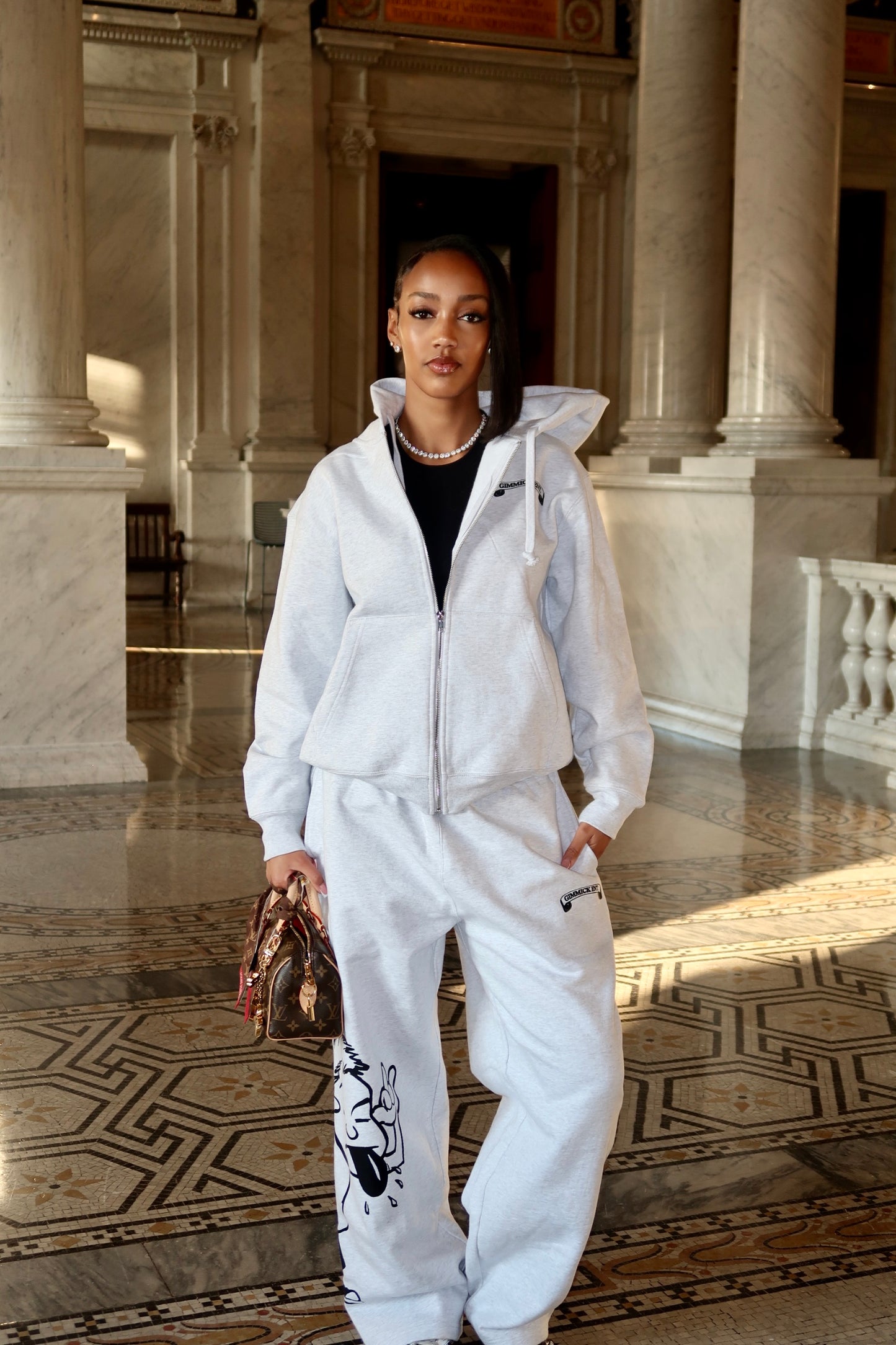 Grey “YNS” Hoodie Boxy