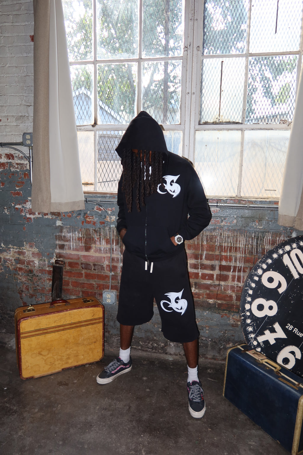 Black Three-quarter Shorts