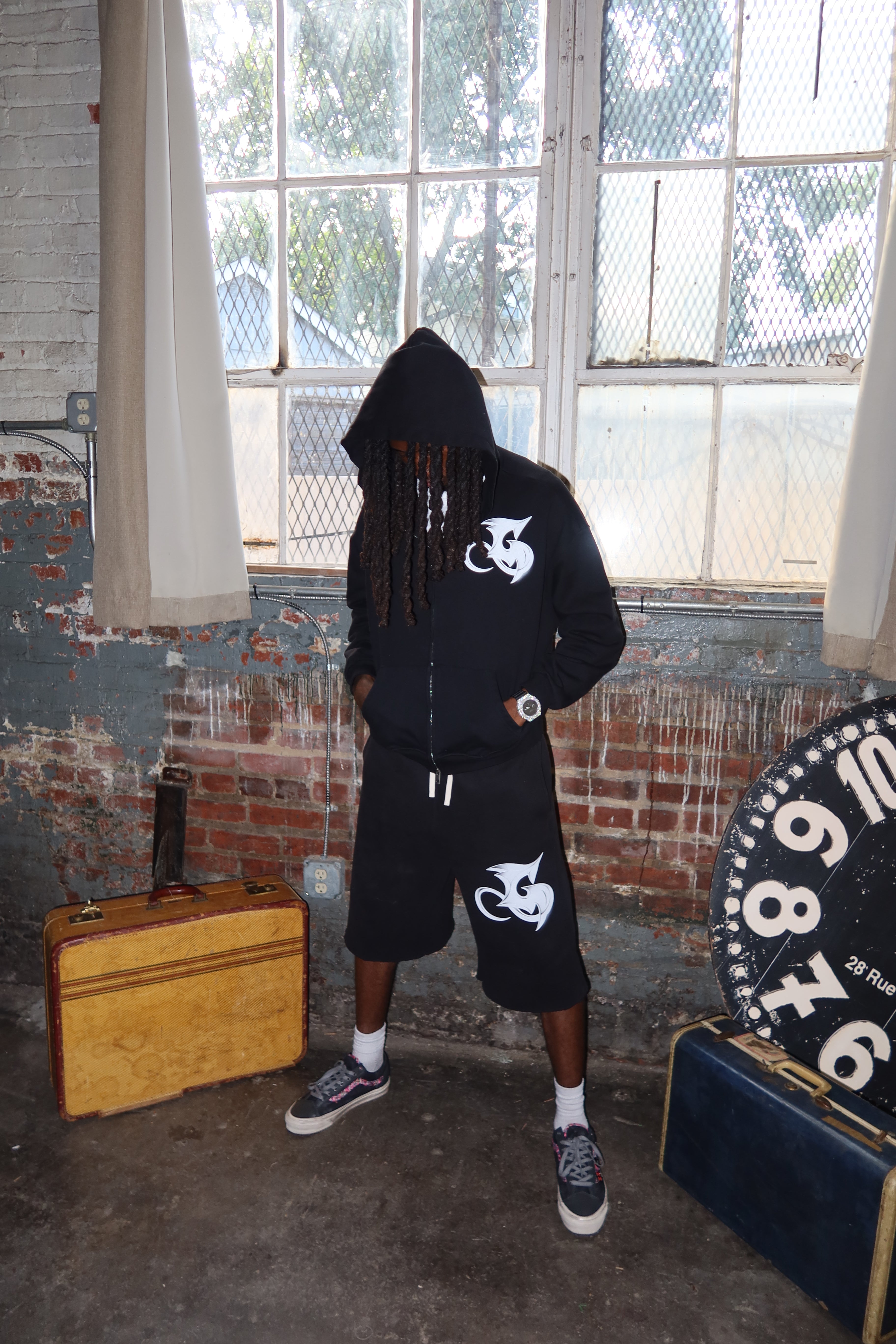 Black Three-quarter Shorts