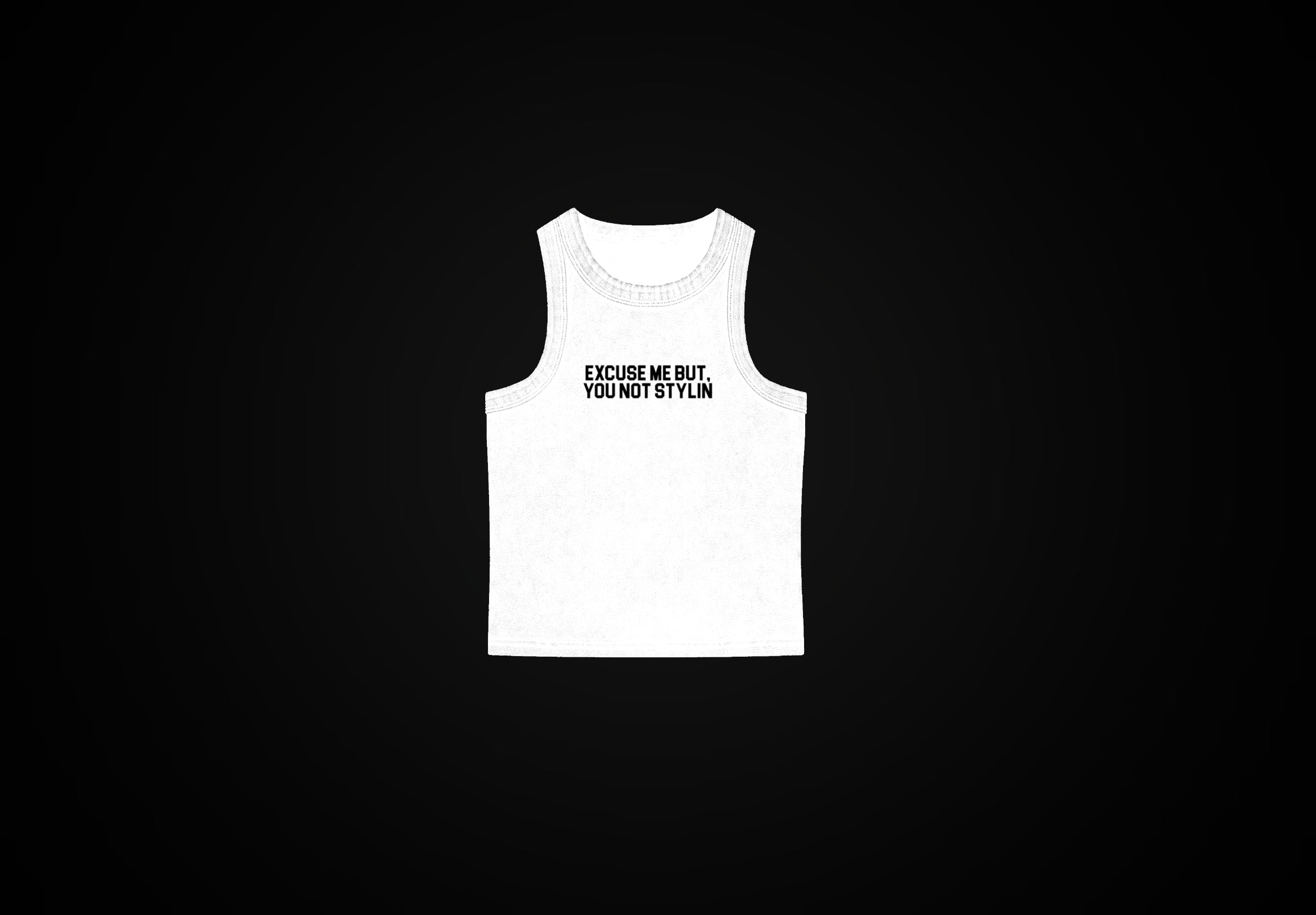White Cropped Washed Tank Top