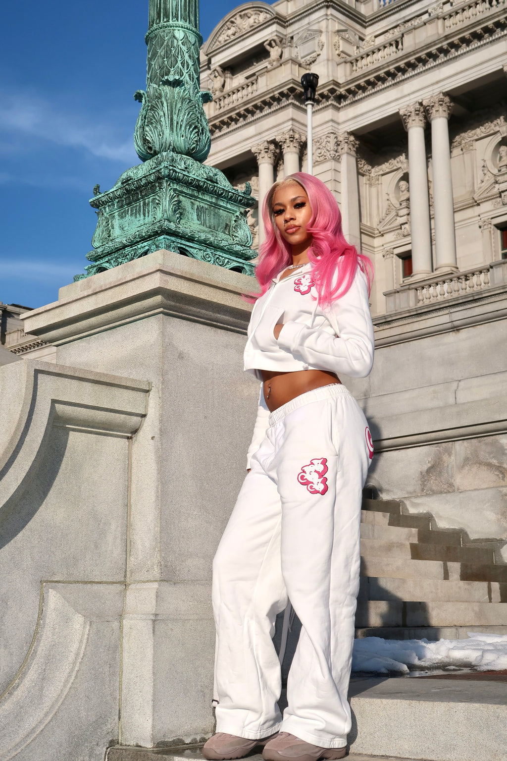 Wht/Pnk Sweatpants
