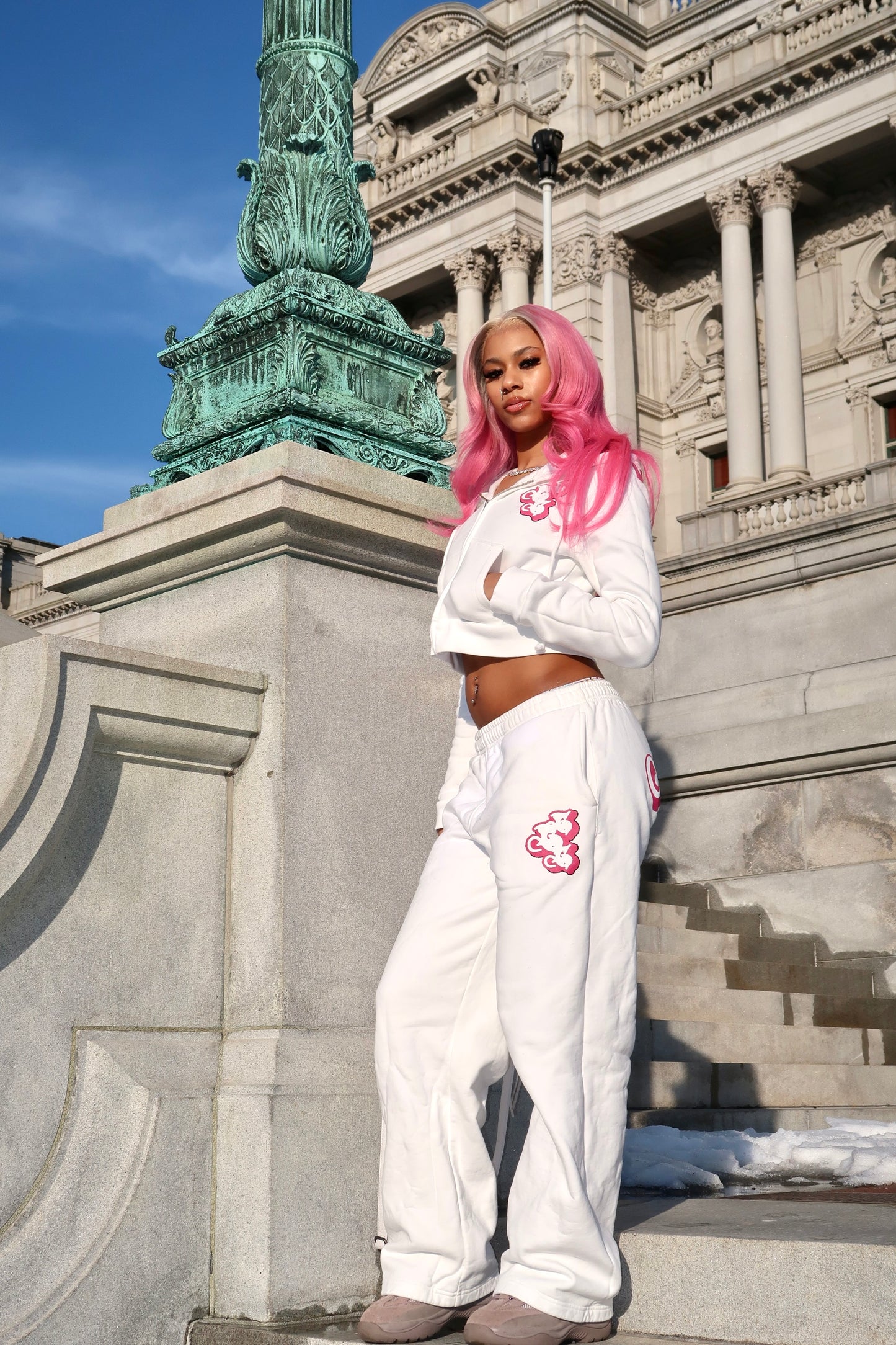 Wht/Pnk Sweatpants