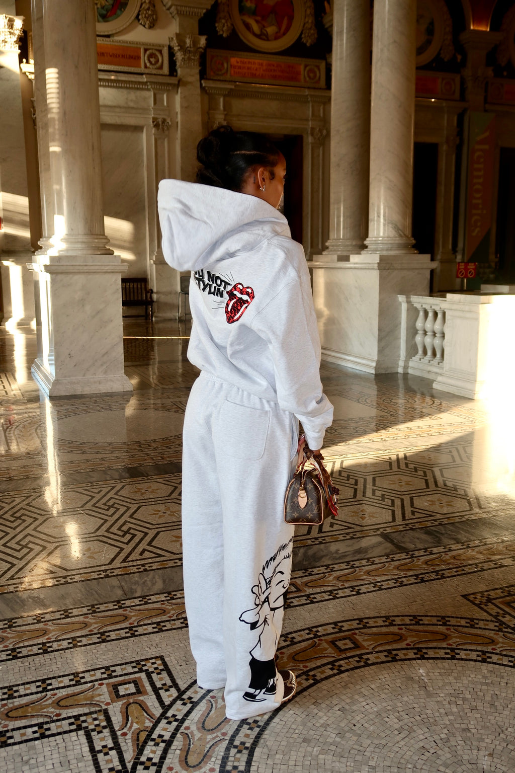 Grey “YNS” Hoodie Boxy