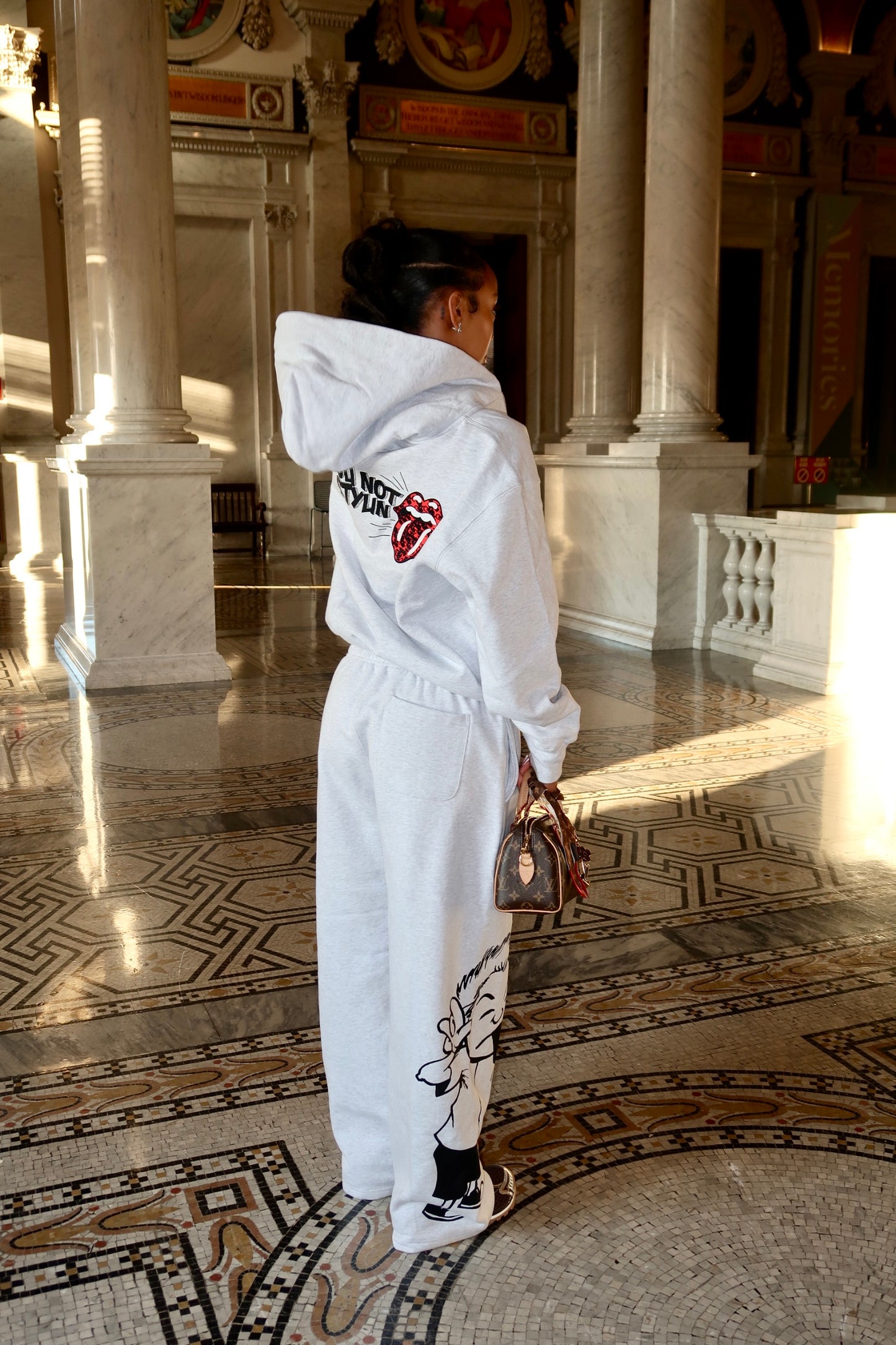 Grey “YNS” Hoodie Boxy