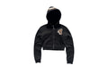 Cropped Blck/Cheetah Print Hoodie