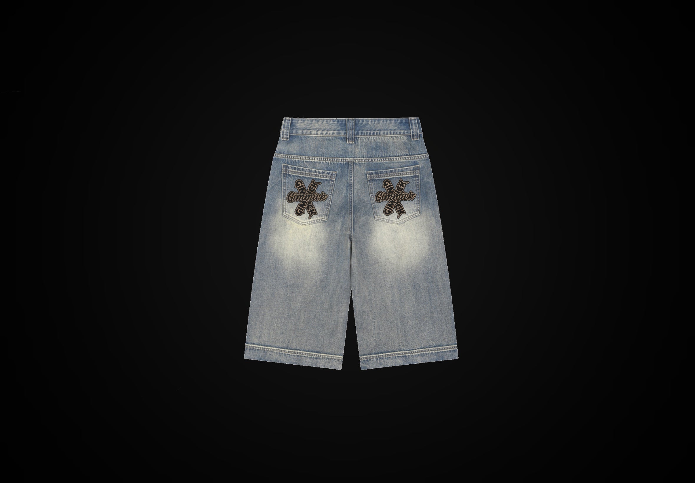 Vintage Wash Baggy Denim Shorts