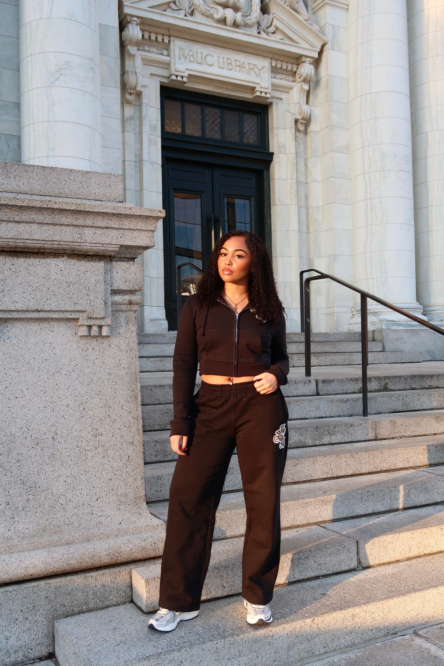 Blck/Cheetah Print Sweatpants