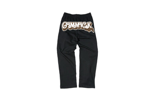 Blck/Cheetah Print Sweatpants