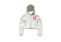 Cropped Wht/Pnk Hoodie
