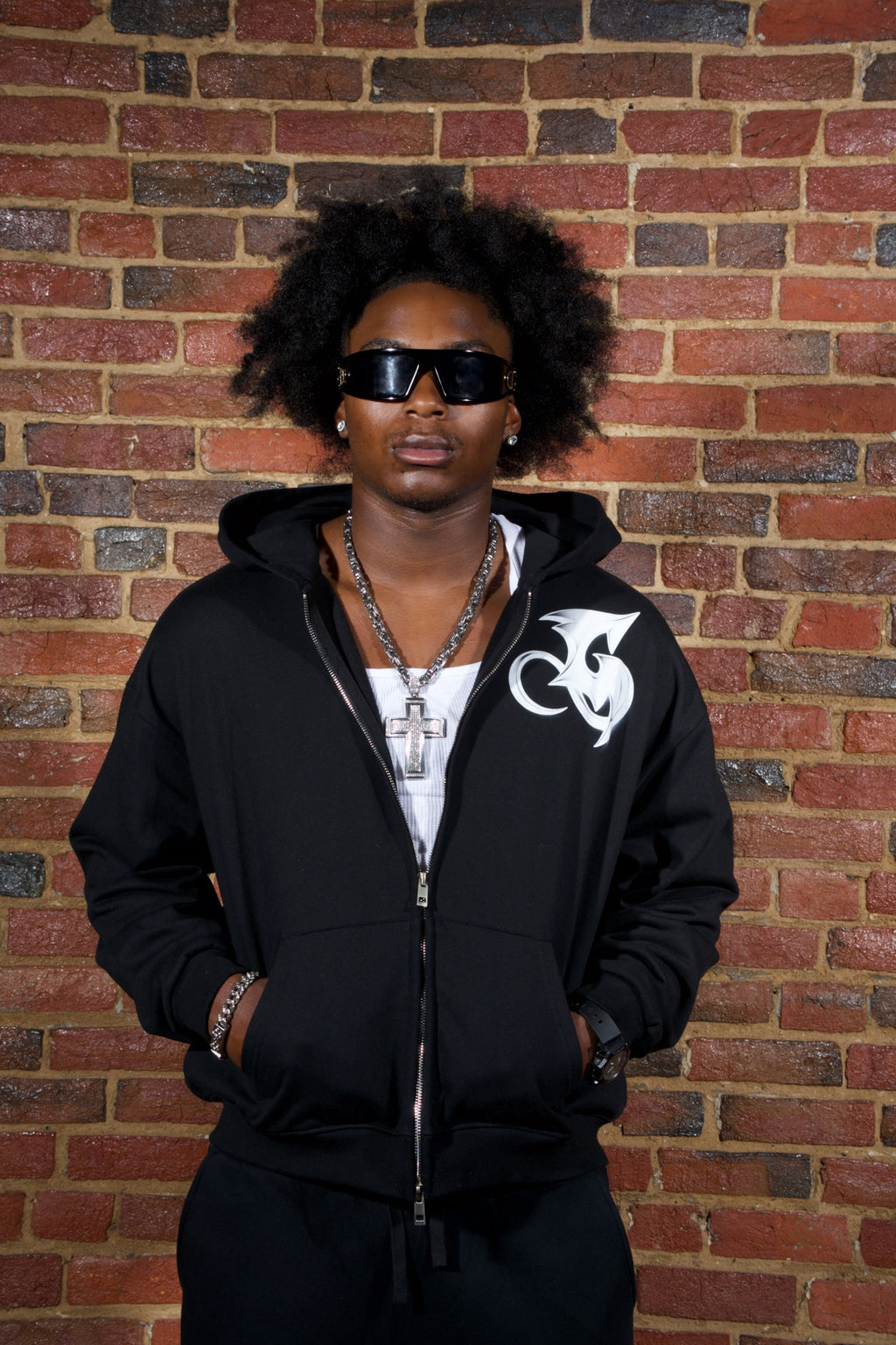 Black Signature Full Zip Hoodie