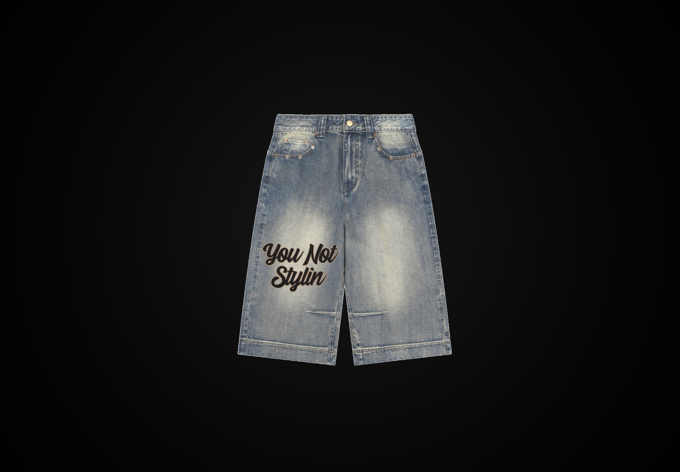 Vintage Wash Baggy Denim Shorts